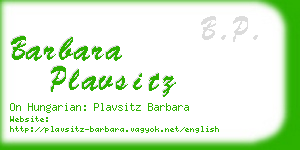 barbara plavsitz business card